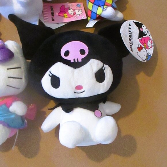 Set of 5 Sanrio Plush Hello Kitty  My Melody Slap Bracelet Clip Kuromi - Picture 4 of 5